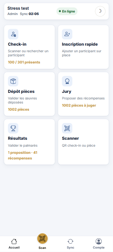 Interface mobile de Yurlas Assistant